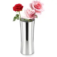 Famanu – Roestvrijstalen vaas, metalen centerpiece voor tafelbloemen, elegante zilveren vaas voor kantoor en thuisdecoratie