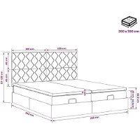 vidaXL Ottomanbed met matras en LED-verlichting, zwart, 200 x 200 cm, fluweel
