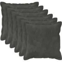 vidaXL Kussen met kussen HOUTEN 6 st Antraciet Microfiber Fleece