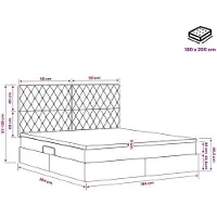 vidaXL LED-bed met matras, donkergroen, 180 x 200 cm, fluweel