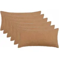 vidaXL Kussensloop 6 st HEERLEN Beige 40 x 80 cm Bouclé