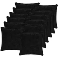 vidaXL Kussensloop 12 st HOUTEN Zwart 50 x 50 cm Nep Konijnenbont