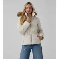 GUESS Korte gewatteerde jas met beige ceintuur