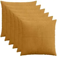 vidaXL Kussensloop 6 st ALMELO Geel 65 x 65 cm corduroy