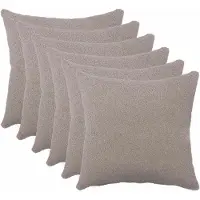 vidaXL Kussensloop 6 st HEERLEN Lichtgrijs 50 x 50 cm Bouclé