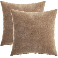 vidaXL Kussensloop 2 st HEERLEN Bruin 40 x 40 cm Chenille Stof