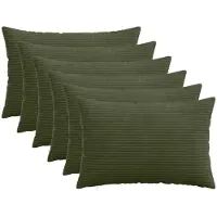 vidaXL Kussensloop 6 st HEERLEN Groen 40 x 60 cm corduroy