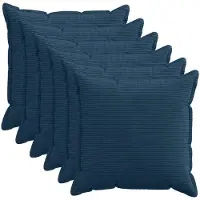 vidaXL Kussensloop 6 st HOUTEN Marineblauw 70 x 70 cm corduroy
