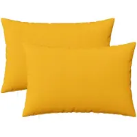 vidaXL Kussensloop 2 st HEERLEN Licht Geel 50 x 70 cm Stof