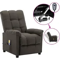 vidaXL Massagestoel elektrisch stof taupe