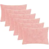 vidaXL Kussensloop 6 st HEERLEN Roze 50 x 75 cm Nep Konijnenbont