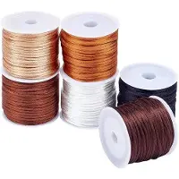 OEM Nylon satijnkoord voor macramé - 59 meter - 6 kleuren - dubbele draad - nylon garen
