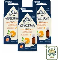 Glade 3 x - Mistnavulling Pure Happiness - Aromatherapie - 17,4 ml - Wasstrips - Aromatherapie - Geurverspreiding - Luchtverfrisser - Geur - Geurboost