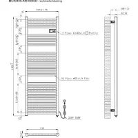 SaniGoods Smart elektrische radiator 850W zwart mat 160x54cm