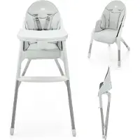 Kinderkraft DINNLY 2-in-1 kinderstoel, grijs