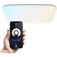 HOFTRONIC™ SMART LED Plafondlamp - RGBWW - WiFi en Bluetooth - 3000lm - Slimme Verlichting - 30W - Plafonniere - 42x42 cm - Vierkant