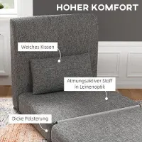 OEM Compacte, multifunctionele bedbank voor gasten, met metalen frame en houten constructie, inclusief ingebouwde matrassen en een stijlvolle grijze stoffen bekleding