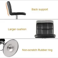 OEM Set van 2 barkrukken - Barkruk - Hocker - Barstoel - Zitstoel voor de woonkamer - Voetsteun - Zwart