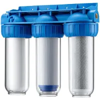 Merkloos 3-traps waterfilter: sedimentfilter met actieve kool, 20,67 mm (1/2 inch), voor schoon drinkwater