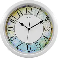 Merkloos Wandklok met verlichting, diameter 33 cm, op batterijen, geschikt voor de slaapkamer
