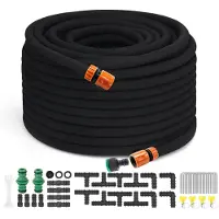 Merkloos Druppelirrigatieset, poreuze slang, 30 meter, voor tuinbedden