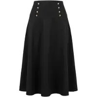 Trendyol TRENDYOLMİLLA Dames Zwart Effen Midi Skater Modest Rokken