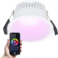 HOFTRONIC™ Finn Smart LED inbouwspot - 10 Watt - Plafondspot - RGBWW - WiFi + Bluetooth - 630 Lumen - Binnen & buiten - Verzonken spot - Amazon Alexa + Google As