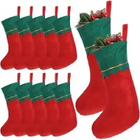 Merkloos Lege kerstsokken, 12 stuks, 23 x 36 cm, om kerstdecoraties in op te hangen