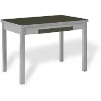 Dripio Uitschuifbare glazen keukentafel, 90x50 cm, grafietkleur, metalen frame