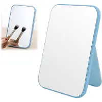 Dripio Super HD make-upspiegel voor op tafel, 20x13,5 cm, inklapbaar, blauw, draagbaar