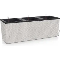 Lechuza TRIO COTTAGE 40 - Plantenbak - met uitneembare binnenbakken - met bewateringssysteem - ALL-IN-ONE set met LECHUZA-PON - licht grijs