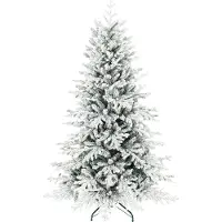 Youjia Kunstkerstboom, 180 cm, met sneeuw, 1815 takken, inklapbaar metalen voet