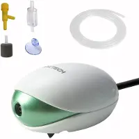 Merkloos Aquarium luchtpomp 1,7 W, voor 1-150 liter aquarium, met blaassteen en terugslagklep, voor aquarium