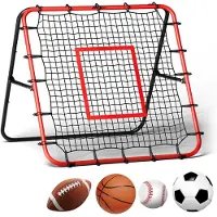 Merkloos Voetbal rebounder net, 39,4 x 39,3 inch, verstelbare hoek, voor training