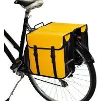 Merkloos Dubbele fietstas 28 l, waterdicht tarpaulin, geel, reflecterend, voor fietsen