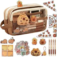 Merkloos Etui met een set van 10 stuks, inclusief pennen, stickers, speldjes en notitiebladen, voor kinderen
