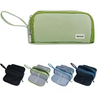 Merkloos Pennentas XXL, groen, 21 x 9 x 6 cm, geschikt voor school en creatieve projecten
