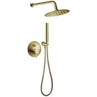 Novaservis Ferro Ciriculus - Doucheset met inbouwkraan, met inbouwdeel, diameter 20 cm, geborsteld goud BCK7PBG-SET1-S