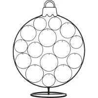 Mica Decorations Kerstbal Standaard Cirkel Zwart 59 X 29 X 76 Cm