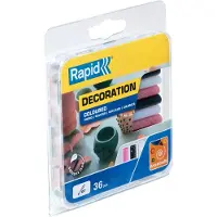 Rapid Lijmpatronen gekleurd | Glitter wit, zwart en roze | 7 mm x 90 mm | 36 stuks | Blister - 5001422