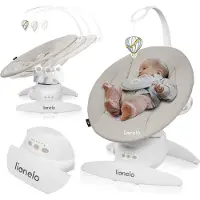 Lionelo Babywipper Iris, 360 graden, geschikt vanaf de geboorte, 12 slaapliedjes, lichtgewicht en geruisloos, kleur: beige zand