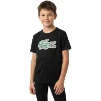 Lacoste T-shirt zwart Jongens Katoen Ronde hals Logo - maat 140