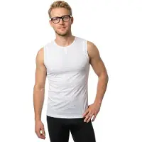 Rapha Merino Lightweight Beige/Wit Heren mouwloos ondershirt