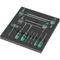 Wera gereedschapsmodule 9713, 12-delig, schuimrubberen inzet, inbusschroevendraaierset, B 360 x H 60 x D 405 mm