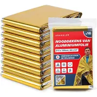 Bramble – 10 Nooddeken - Noodpakket - Voordeelverpakking - 210x160cm - 10 Stuks - Camping - Folie Deken Geïsoleerde Survival Dekens