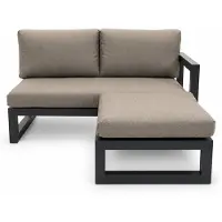 Vita Grosso 2-zits bank L + hocker antraciet