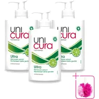 Unicura 3 x - Vloeibare Zeep Ultra - Verzorgend - 250 ml Pomp - Bulkverpakking - Handzeep - Douchemop - Antibacteriële handzeep