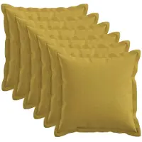 vidaXL Kussen met kussen HOUTEN 6 st Lichtgroen Faux Linnen