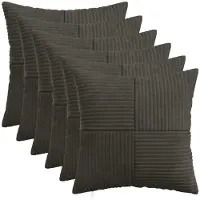 vidaXL Kussensloop 6 st ALMELO Antracietkleurig 45 x 45 cm corduroy