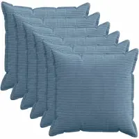 vidaXL Kussensloop 6 st HOUTEN Blauw 65 x 65 cm corduroy